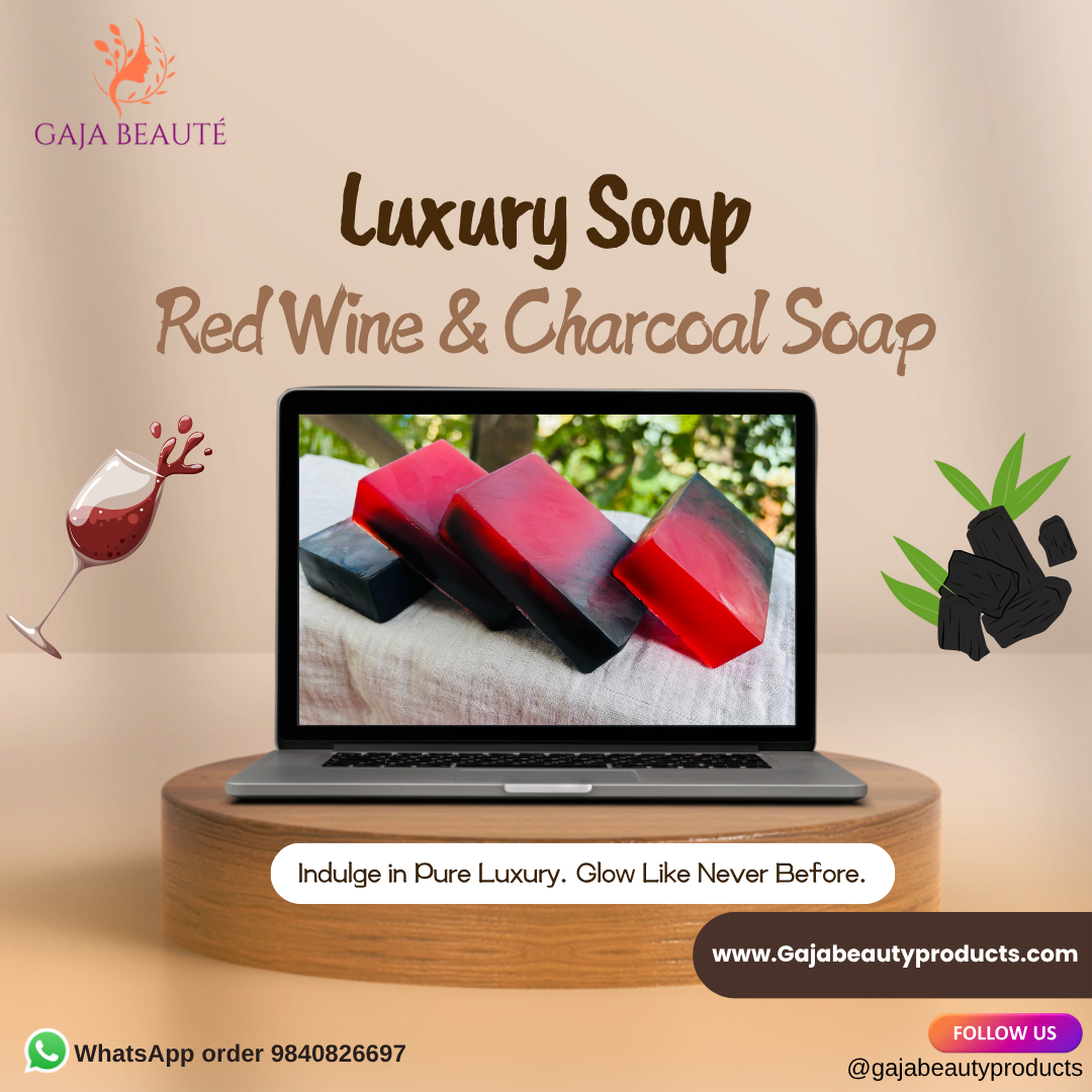 Red Wine and Charcoal Luxury Soap
